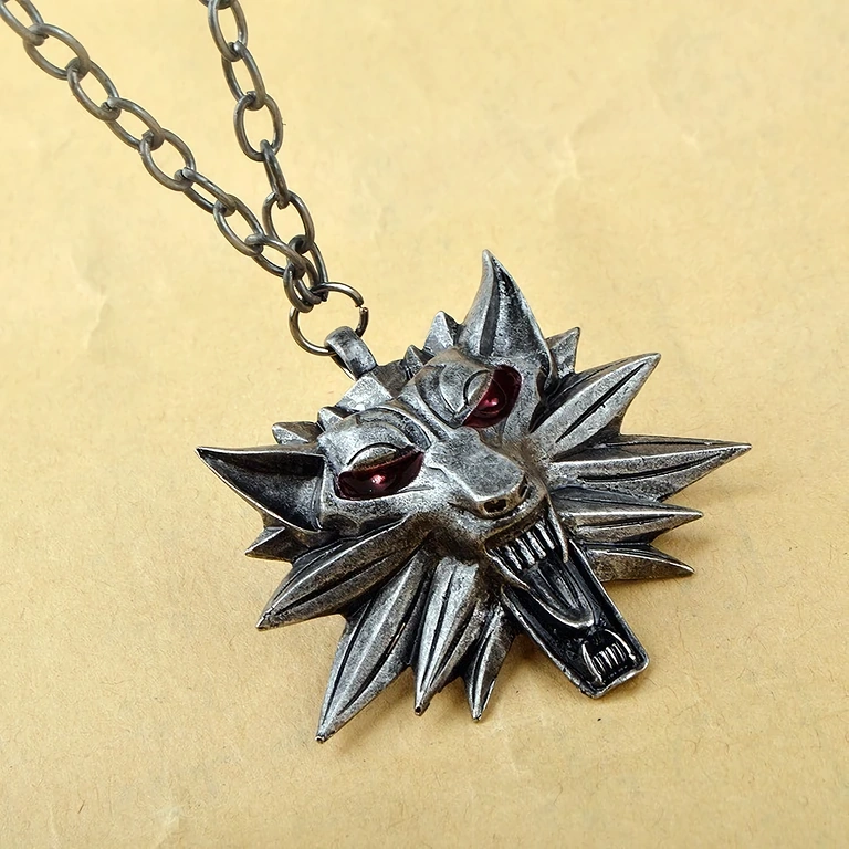 Pendente collana ispirato a The Witcher Wild Hunt, colore argento anticato