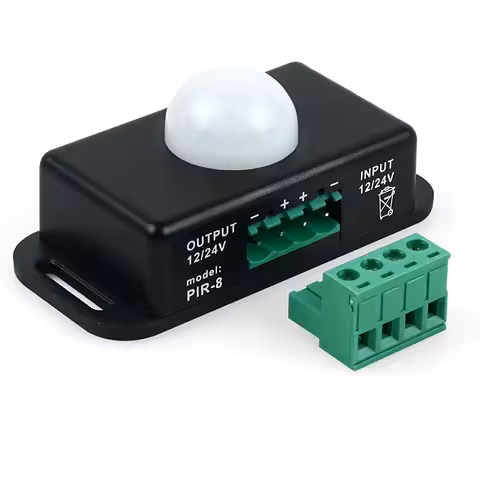 Sensore di movimento PIR 12V-24V 6A – interruttore di presenza con schema elettrico
