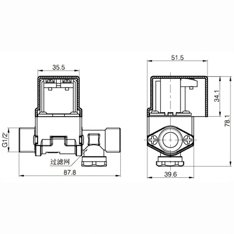 Elettrovalvola 12V normalmente chiusa con filtro rimovibile Elettrovalvola solenoide 12V normalmente chiusa con filtro rimovibile e protezione plastica