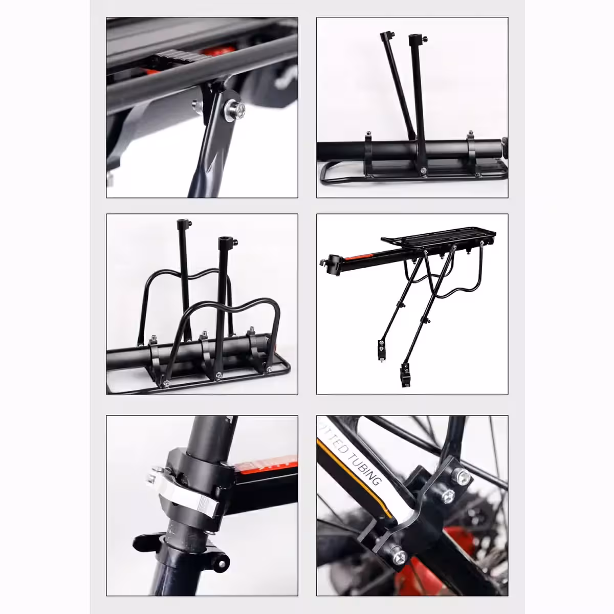 Portapacchi in alluminio regolabile – montaggio facile sul tubo sella bicicletta