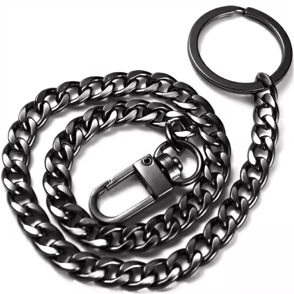 Catena pantaloni unisex – accessorio metallico nero per jeans, bambini e adulti