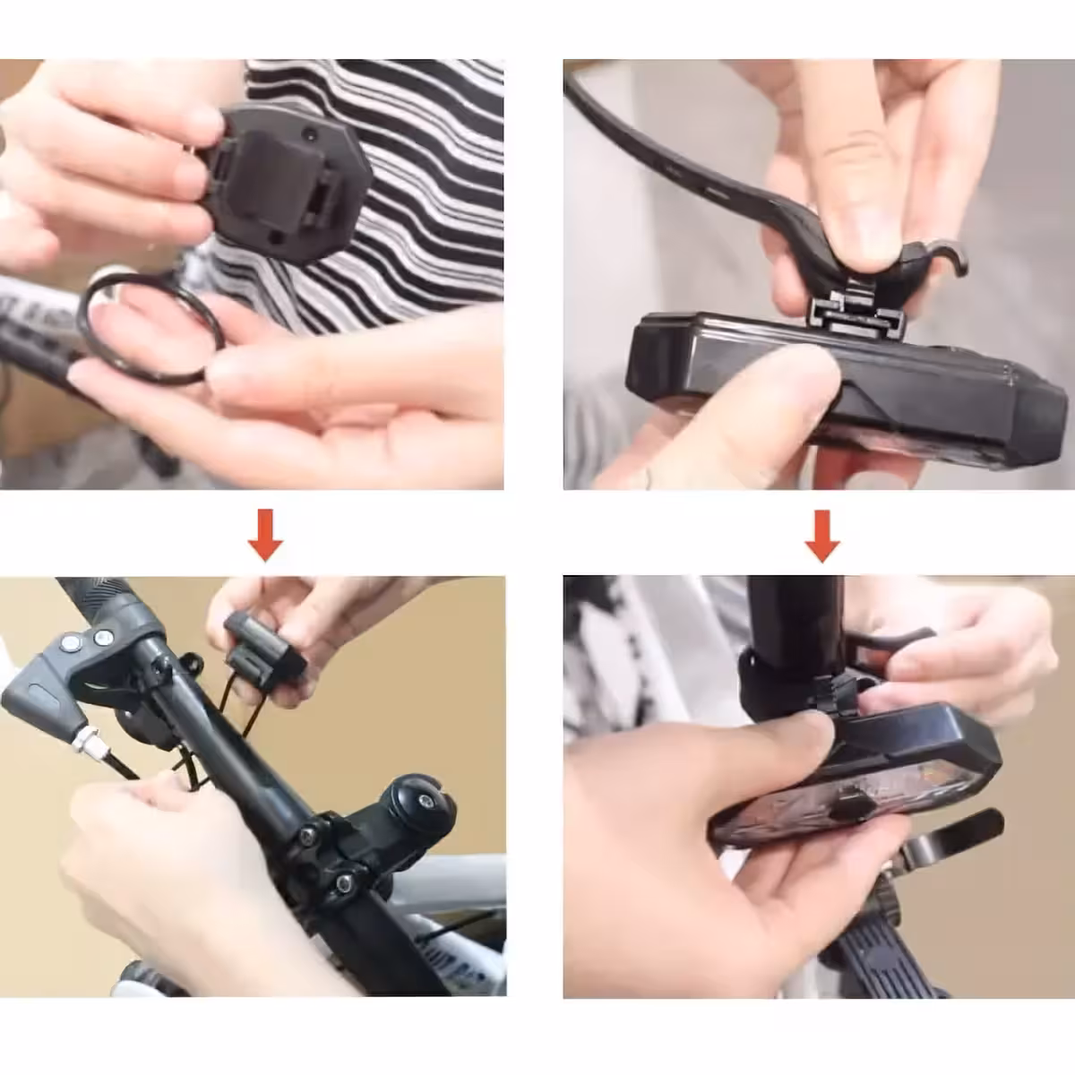 Segnalatore posteriore per bicicletta con comando a distanza