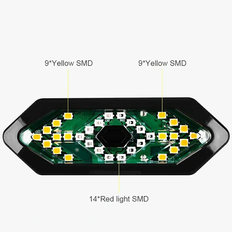 Segnalatore bicicletta impermeabile IP65 Lampada LED resistente alla pioggia, ideale per condizioni meteo avverse