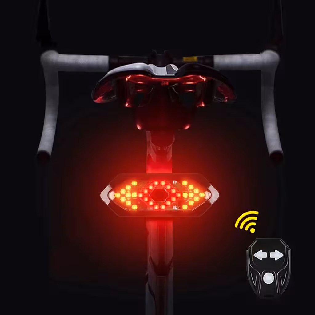 Luce di segnalazione per bicicletta wireless – Luci LED con indicatore sinistra/destra e telecomando sul manubrio