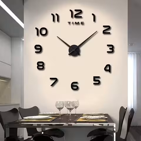 Orologio da parete grande 3D decorativo moderno regolabile 80–130 cm – Ideale per salotto, cucina e ufficio