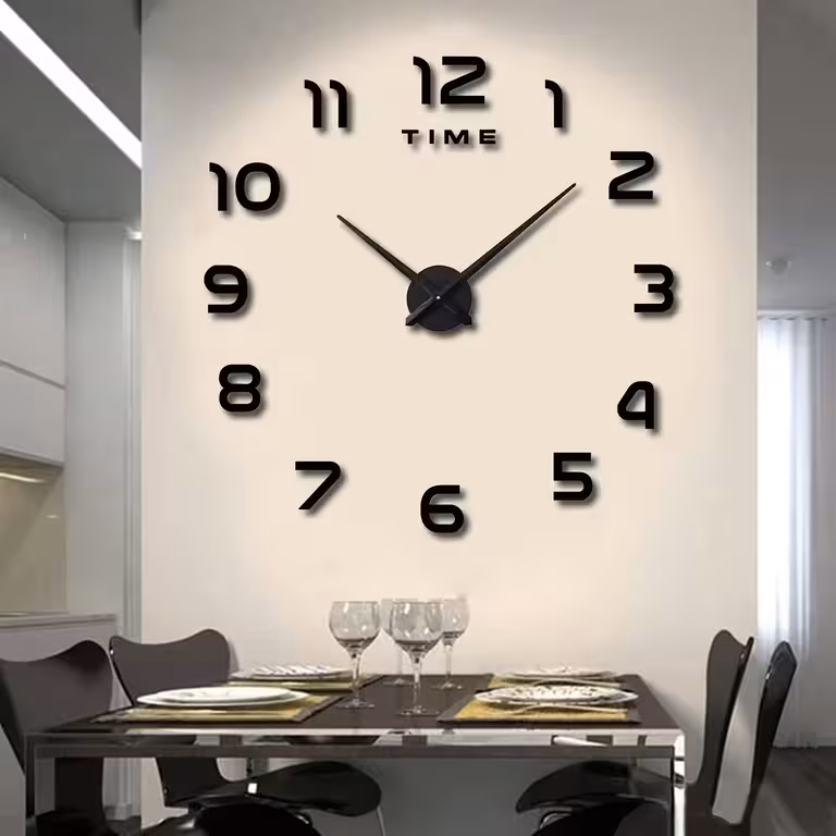 Orologio da parete grande 3D decorativo moderno regolabile 80–130 cm – Ideale per salotto, cucina e ufficio