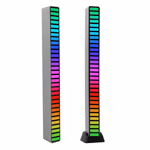 Barra LED RGB con attivazione sonora – VU Meter luminoso musicale, 32 LED, USB-C, effetti spettacolari