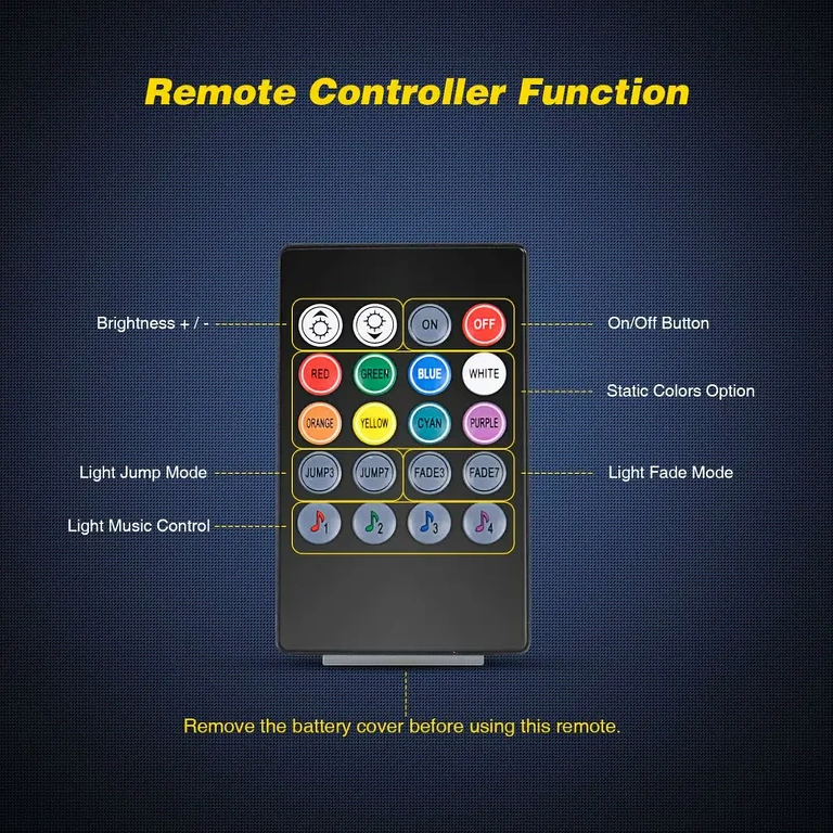 Kit illuminazione interni auto con telecomando e colori multipli