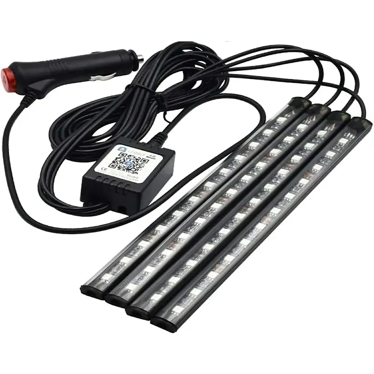 Set striscia LED RGB con controller per illuminazione interna auto