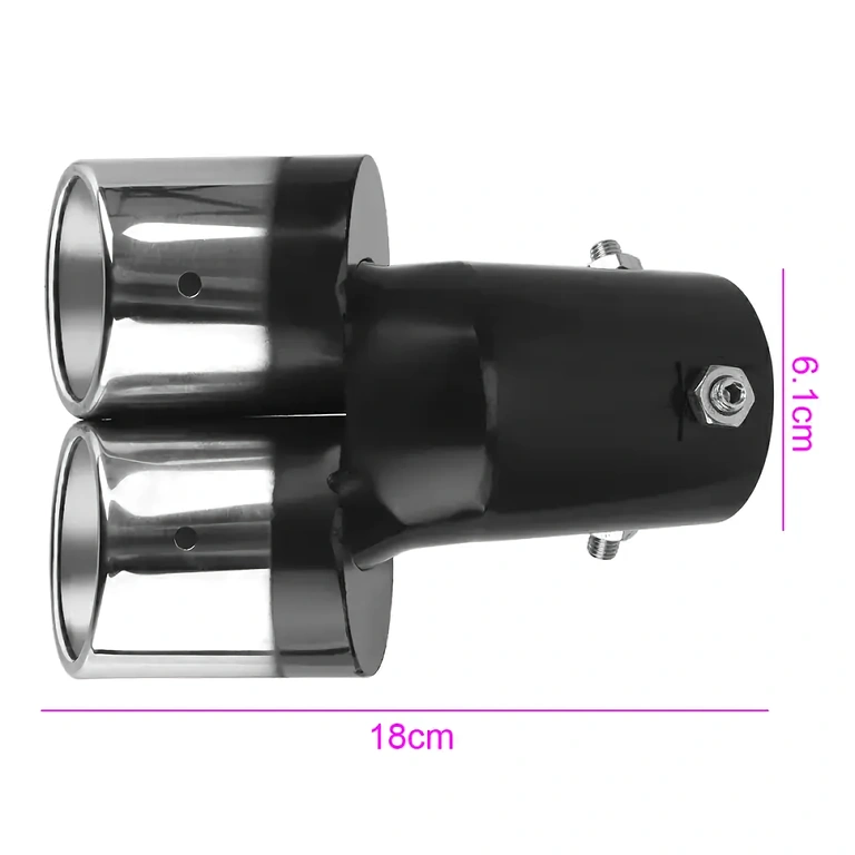 Accessorio auto sportivo per tubo di scarico con doppie uscite