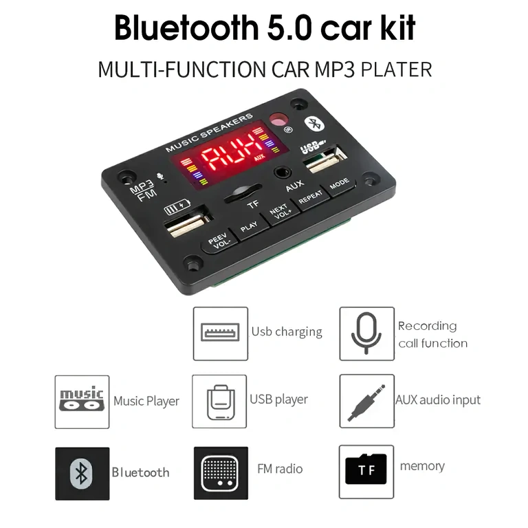 Modulo con lettore MP3, radio FM e Bluetooth 5.0 per progetti DIY