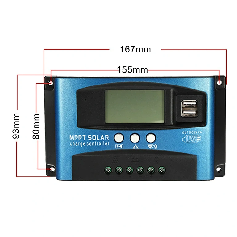 Controller solare 100A con design compatto Regolatore carica per sistemi solari di dimensioni ridotte