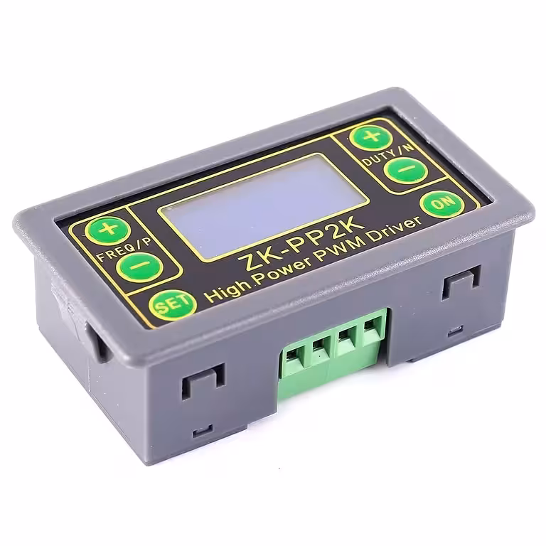 Regolatore PWM 5V–24V 8A – Controllo velocità, segnale e timer