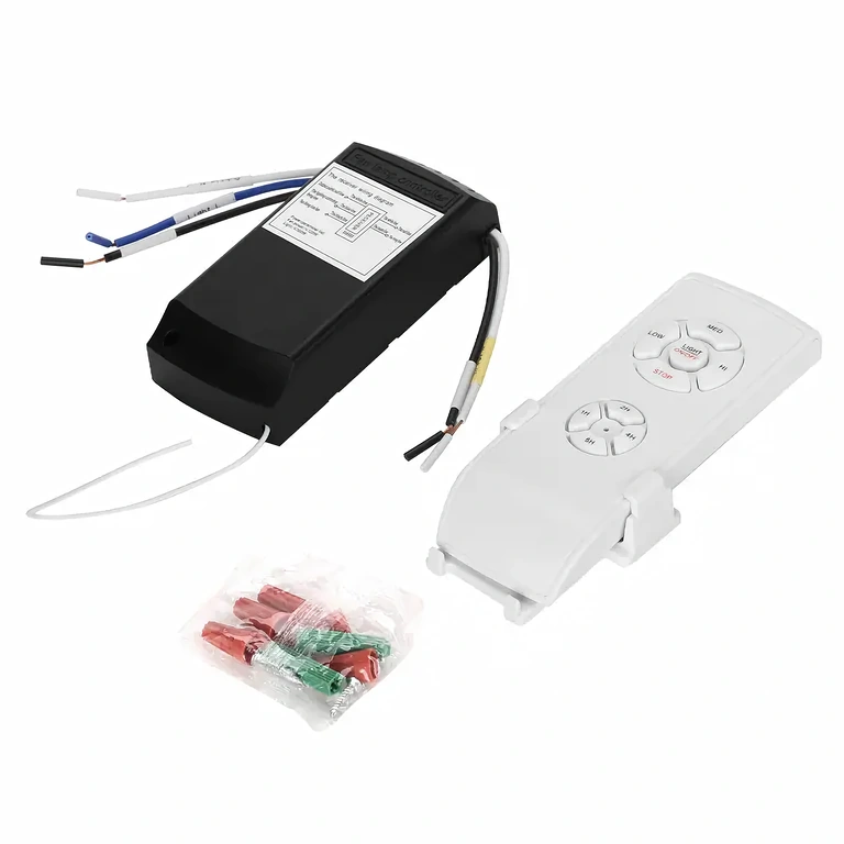 Set telecomando + ricevitore 220V Telecomando con ricevitore 220V per ventilatore o lampadario dimmerabile