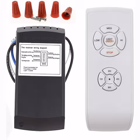 Telecomando per ventilatore e illuminazione con timer 220V – 2 circuiti, regolazione velocità