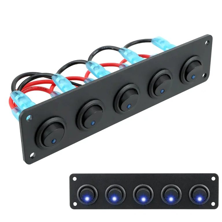 Pulsanti accesi con LED blu, pannello attivo
