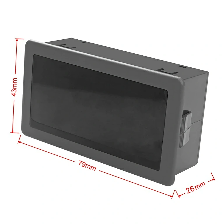 Dimensioni frontali tachimetro digitale Immagine con dimensioni esterne del tachimetro elettronico