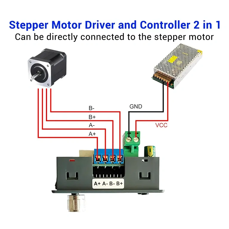 Schema di collegamento del controller Diagramma elettrico di collegamento per modulo stepper