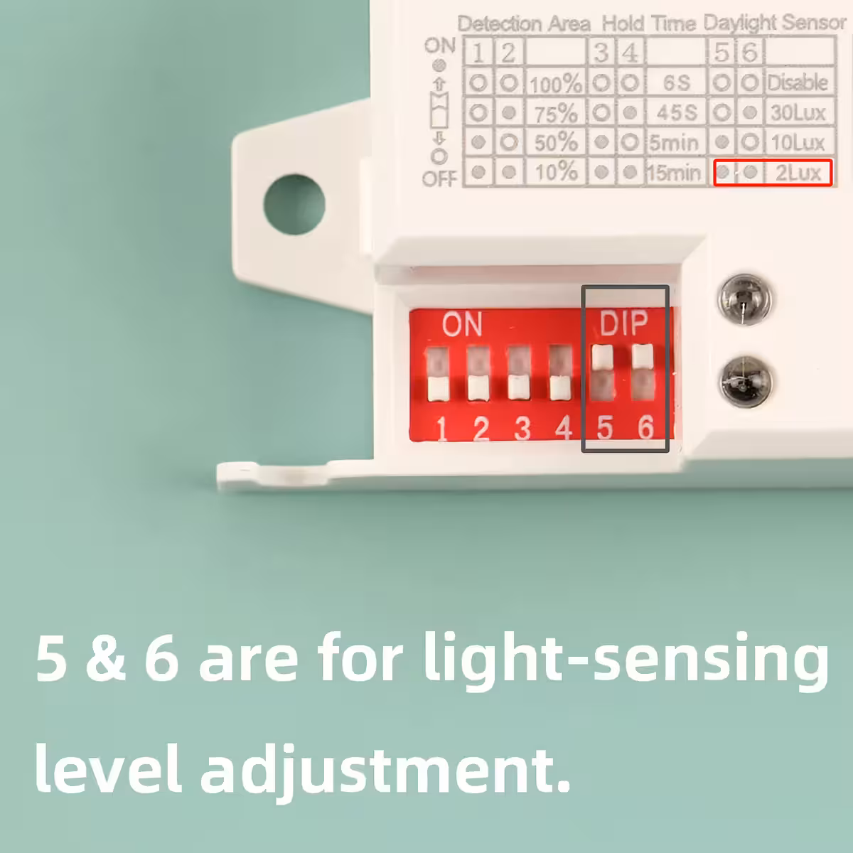 Selettore per soglie di luce da 2 a 2000 lux per sensore crepuscolare