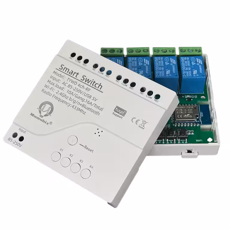 Relè intelligente WiFi 4 canali – Interruttore smart Tuya 220V con controllo remoto