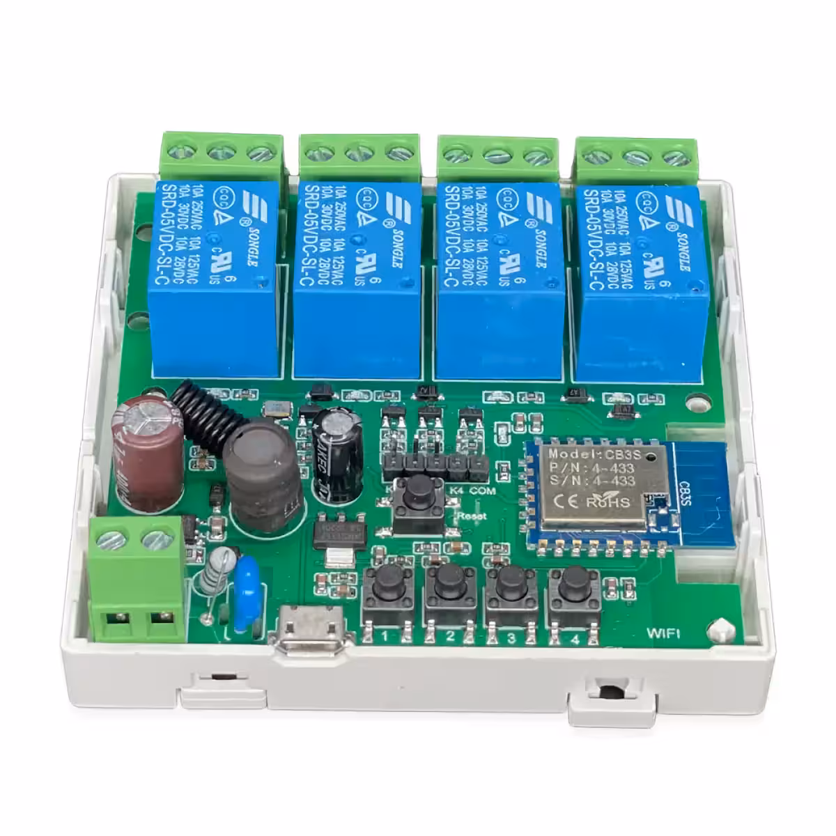 Modulo relè wireless compatibile RF 433MHz, controllo remoto tramite app