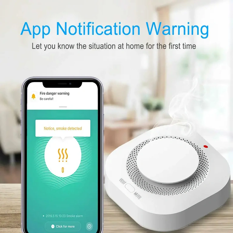 Rilevatore fumo wireless con notifiche in tempo reale tramite app
