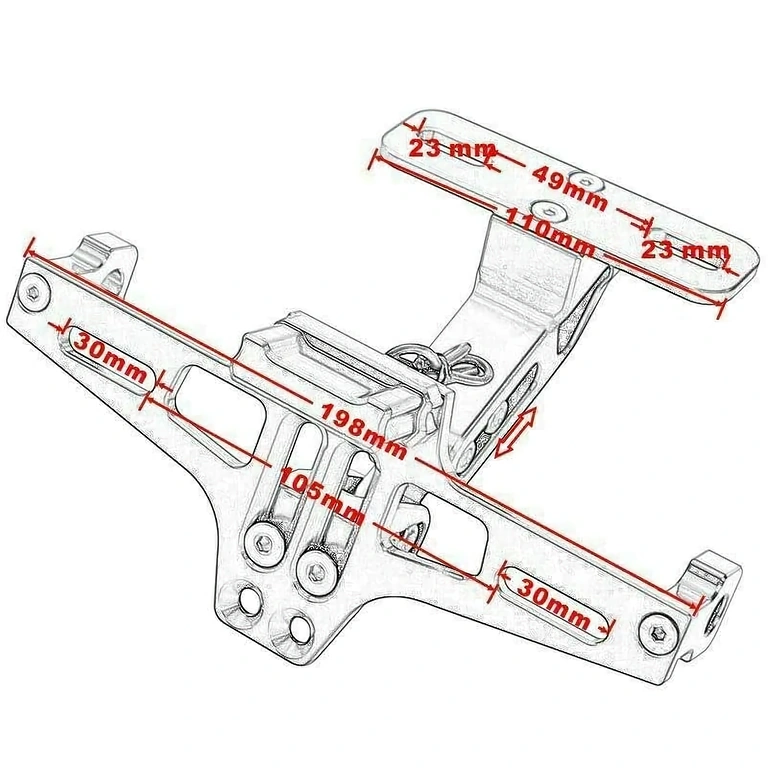 Supporto compatto per targa moto Supporto targa moto compatto, ideale per moto sportive