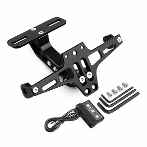 Supporto Targa Moto Ribaltabile con LED, Universale Sportivo