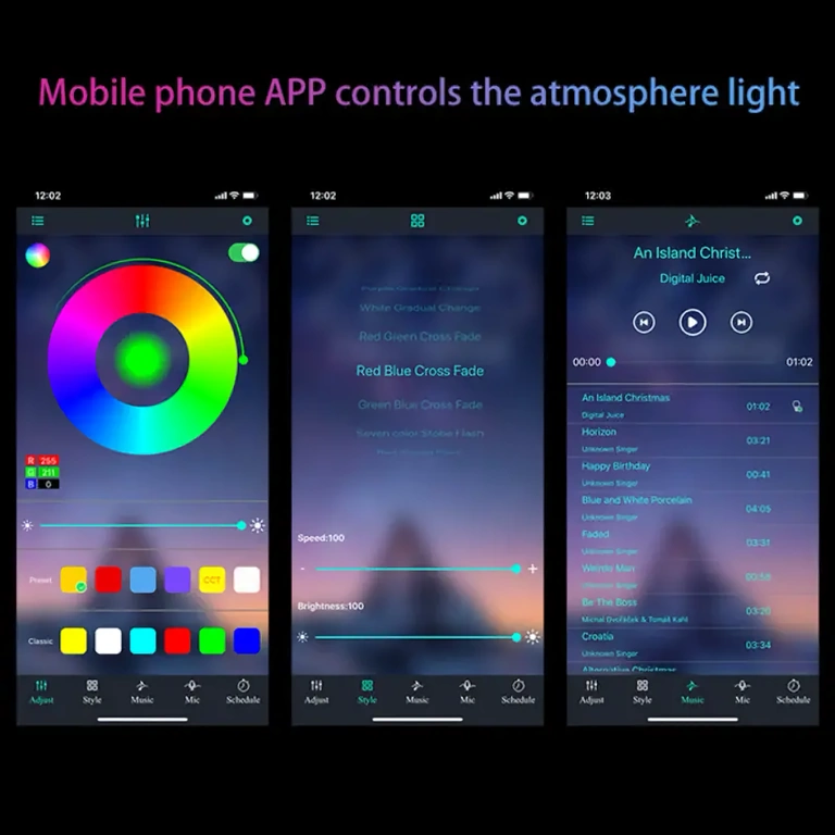 LED auto che si accendono al ritmo della musica
