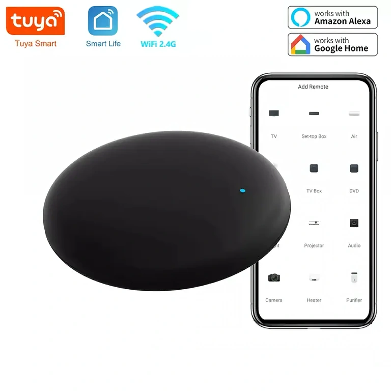 Telecomando wireless controllabile via app Tuya su smartphone
