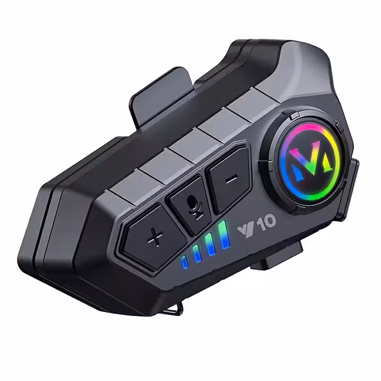 Interfono Bluetooth 5.3 per Casco Moto con Batteria 1000mAh e Lunga Autonomia