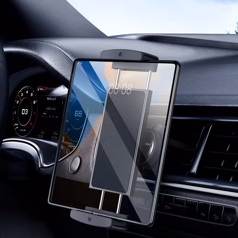 Supporto Tablet Auto Cruscotto 7-12 Pollici con Fissaggio alla Griglia di Ventilazione