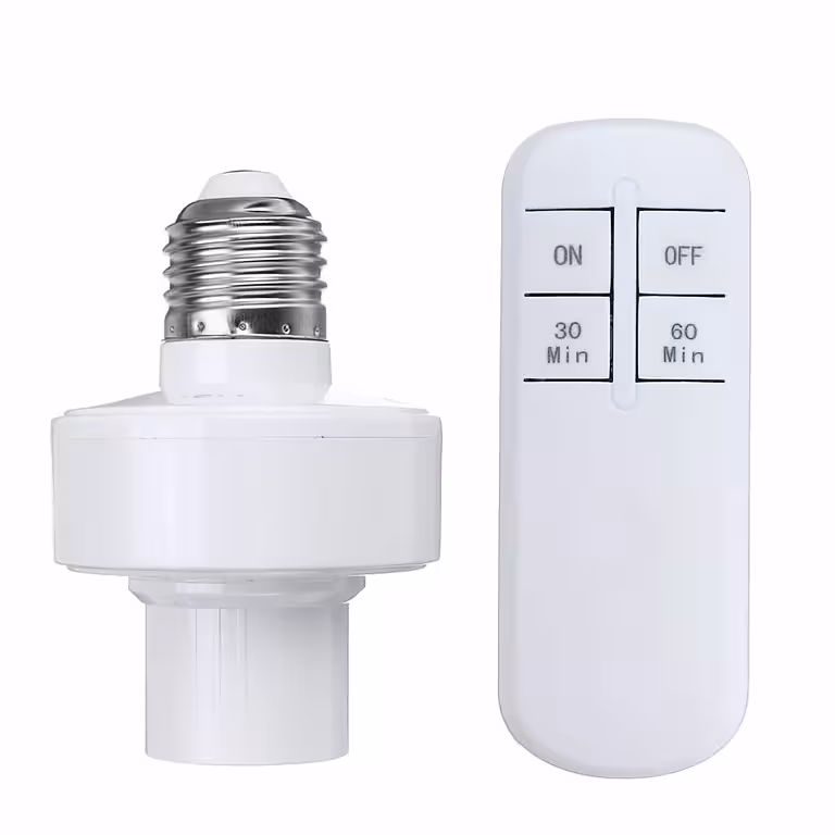 Portalampada E27 con Telecomando Wireless e Timer