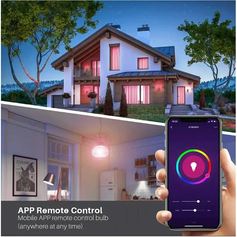 Lampadina LED RGB smart per illuminazione domestica Lampadina LED RGB smart per atmosfera e risparmio energetico