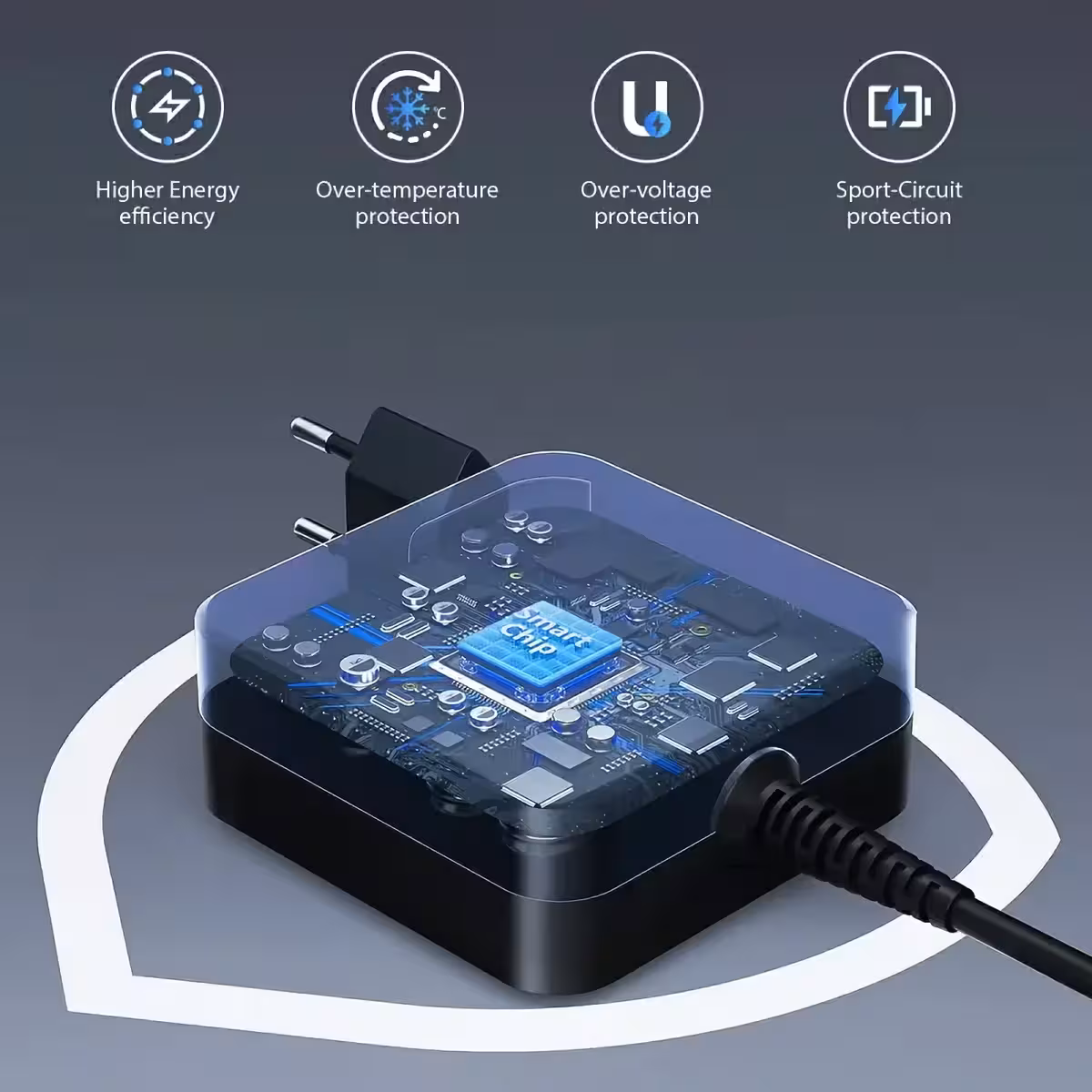 Caricatore portatile USB-C 65W per uso mobile