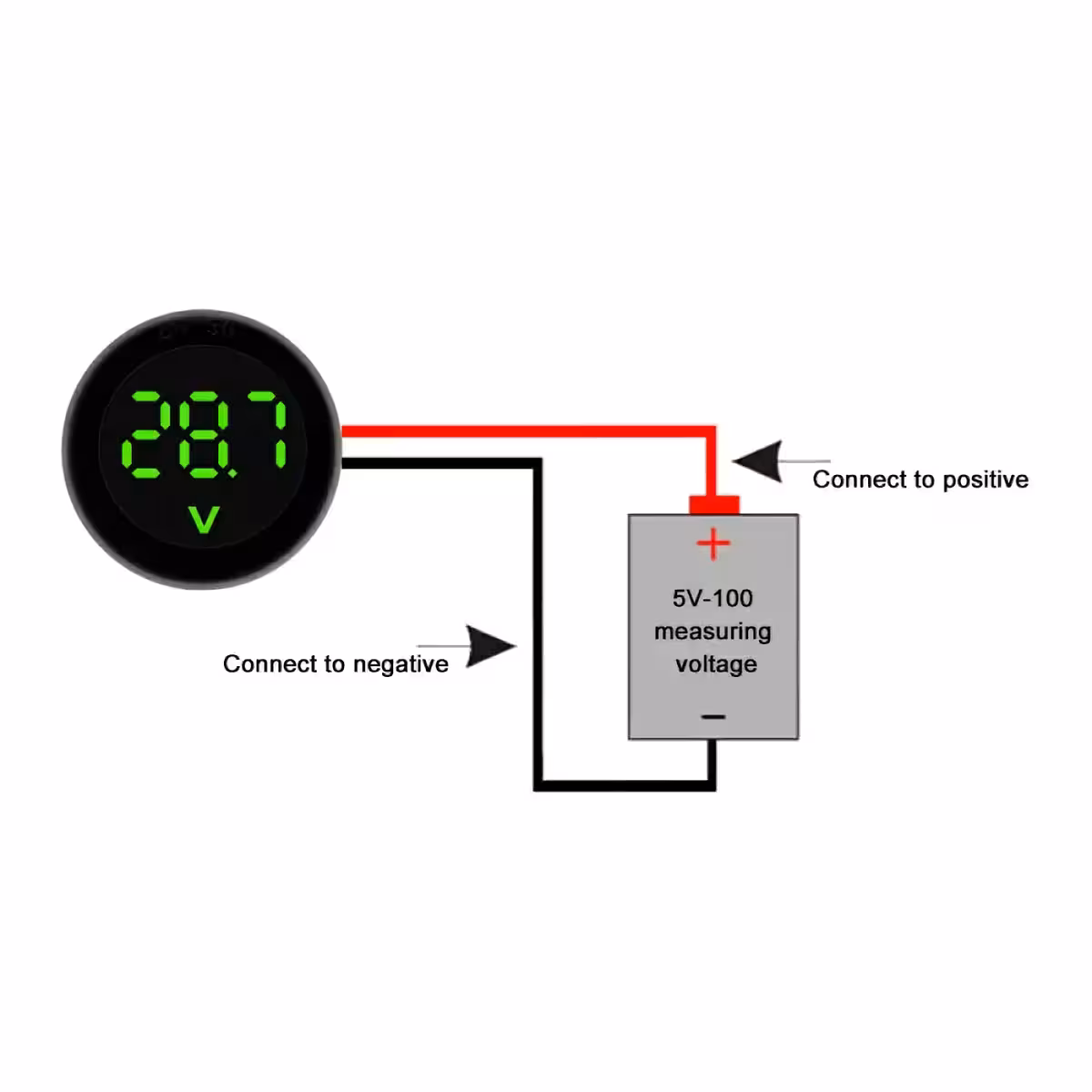 Tester tensione batteria auto 12V con display digitale