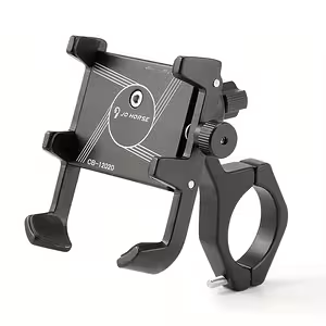 Supporto Telefono Regolabile per Moto, Bici, Monopattino Elettrico e ATV – Alluminio Nero