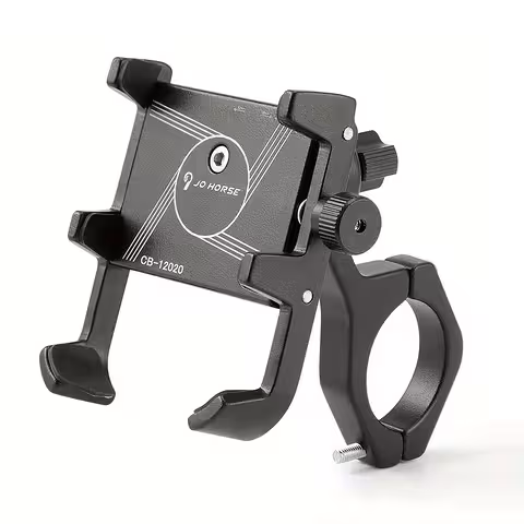 Supporto Telefono Regolabile per Moto, Bici, Monopattino Elettrico e ATV – Alluminio Nero
