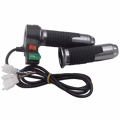 Manopola Acceleratore per Scooter e Bicicletta Elettrica 12V-72V con Pulsante Clacson e Livelli di Velocità