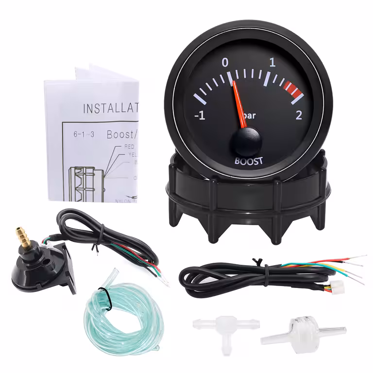 Manometro Boost Turbo 2 Bar – Indicatore Turbo 52mm con Supporto di Montaggio