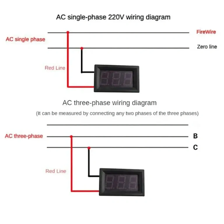 Schema montaggio voltmetro digitale da pannello 220V