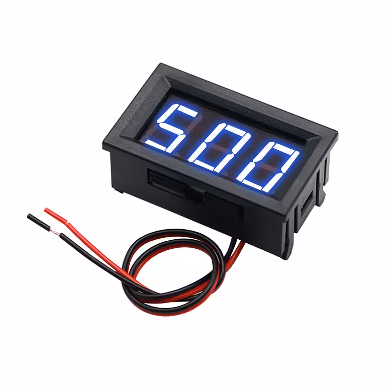 Voltmetro Digitale da Pannello per Corrente Alternata 220V – Display LED Blu, Monofase e Trifase