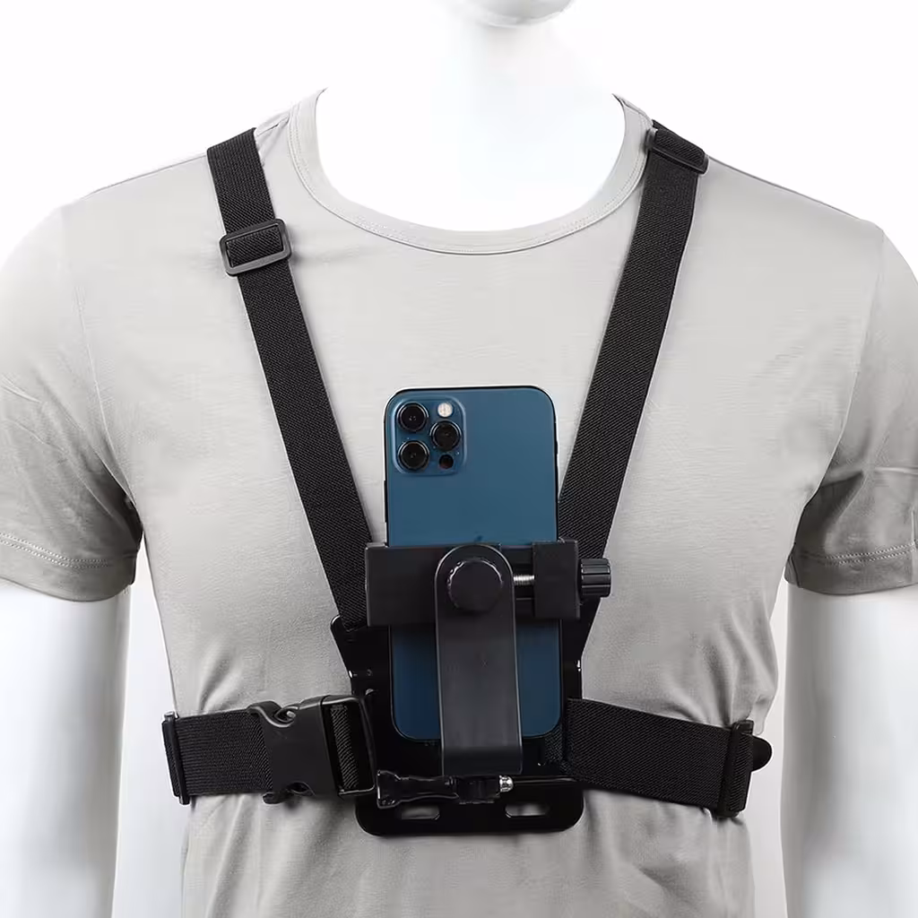 Supporto Pettorale per Smartphone e GoPro – Sistema di Fissaggio Chest Mount Regolabile