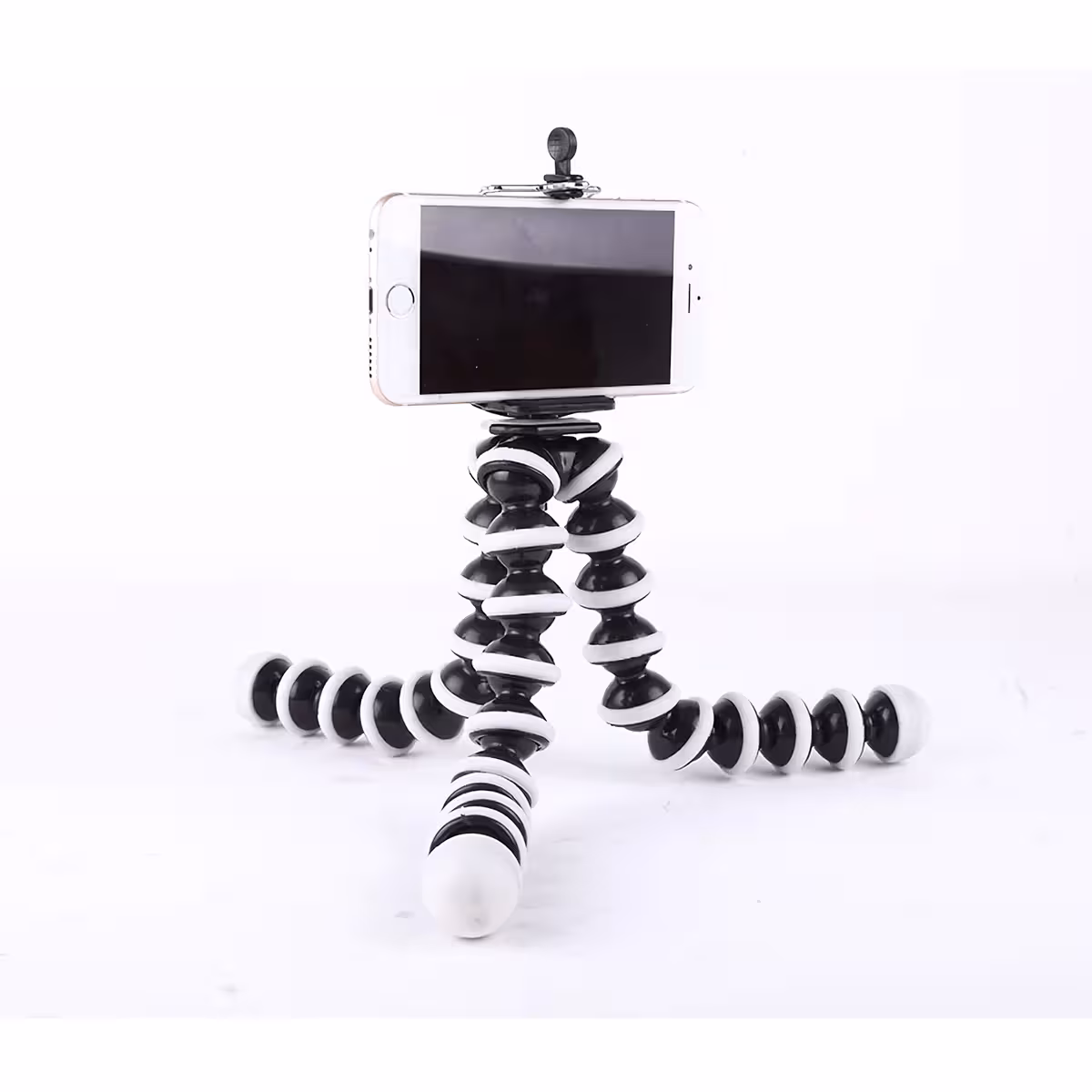 Treppiede flessibile con design resistente, colore nero e argento