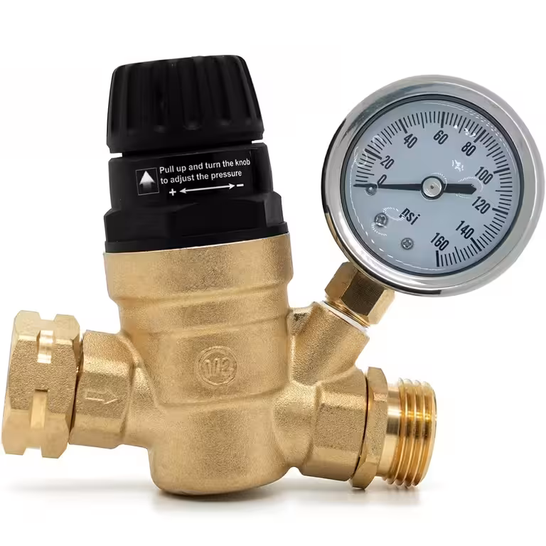 Regolatore / Riduttore Pressione Acqua 3/4″ con Manometro – Limitatore per Irrigazione, Autoclave, Pompa, Boiler, Camper