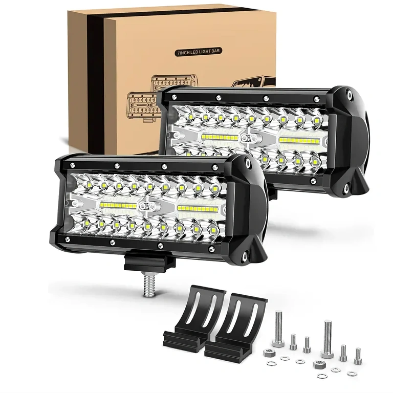 Fari LED BAR 24000 lumen, tensione 12–24 V, luce chiara, corpo nero