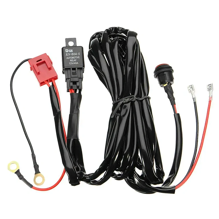 Cablaggio elettrico con relè 40A e interruttore luminoso per LED