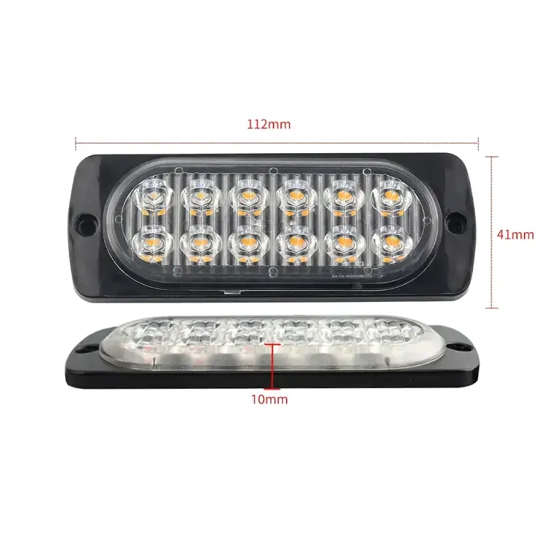 Stroboscopio auto giallo resistente ad acqua e polvere, adatto a tutte le condizioni meteorologiche