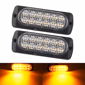 Luci Strobo Auto Gialle LED 12V–24V – Lampeggi Professionali per Griglia, Paraurti, Camion, Auto