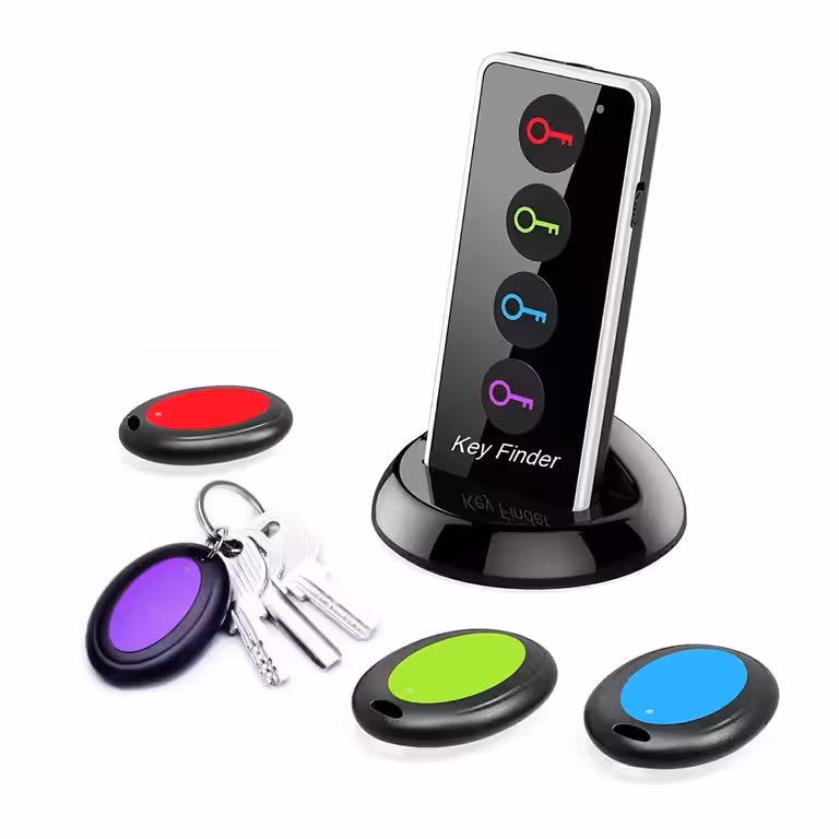 Localizzatore Chiavi con Telecomando – Key Finder con Allarme Sonoro, 4 Portachiavi Anti-Smarrimento